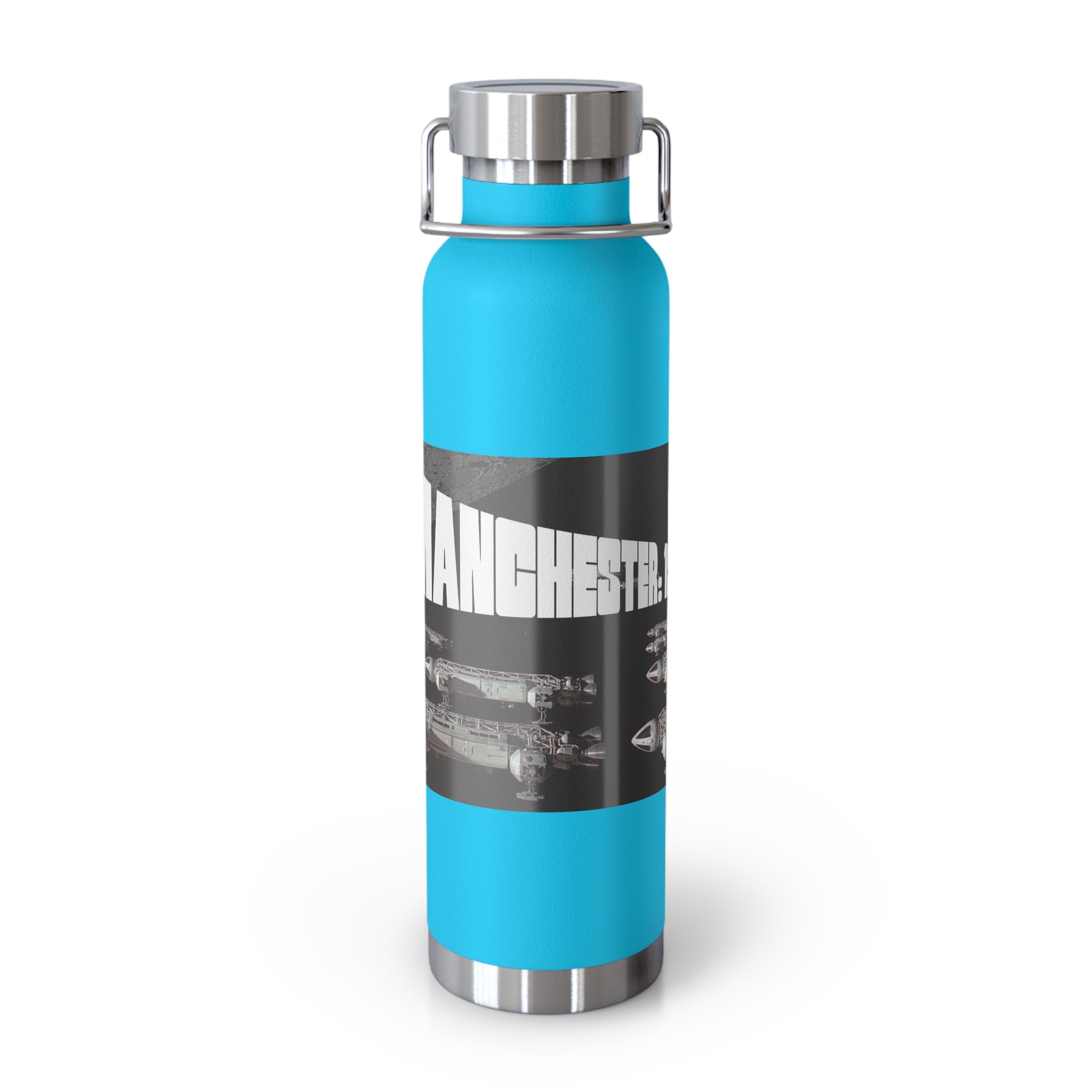 Manchester Graphic Insulated Water Bottle — 22oz Copper Vacuum Flask - Style 'B'