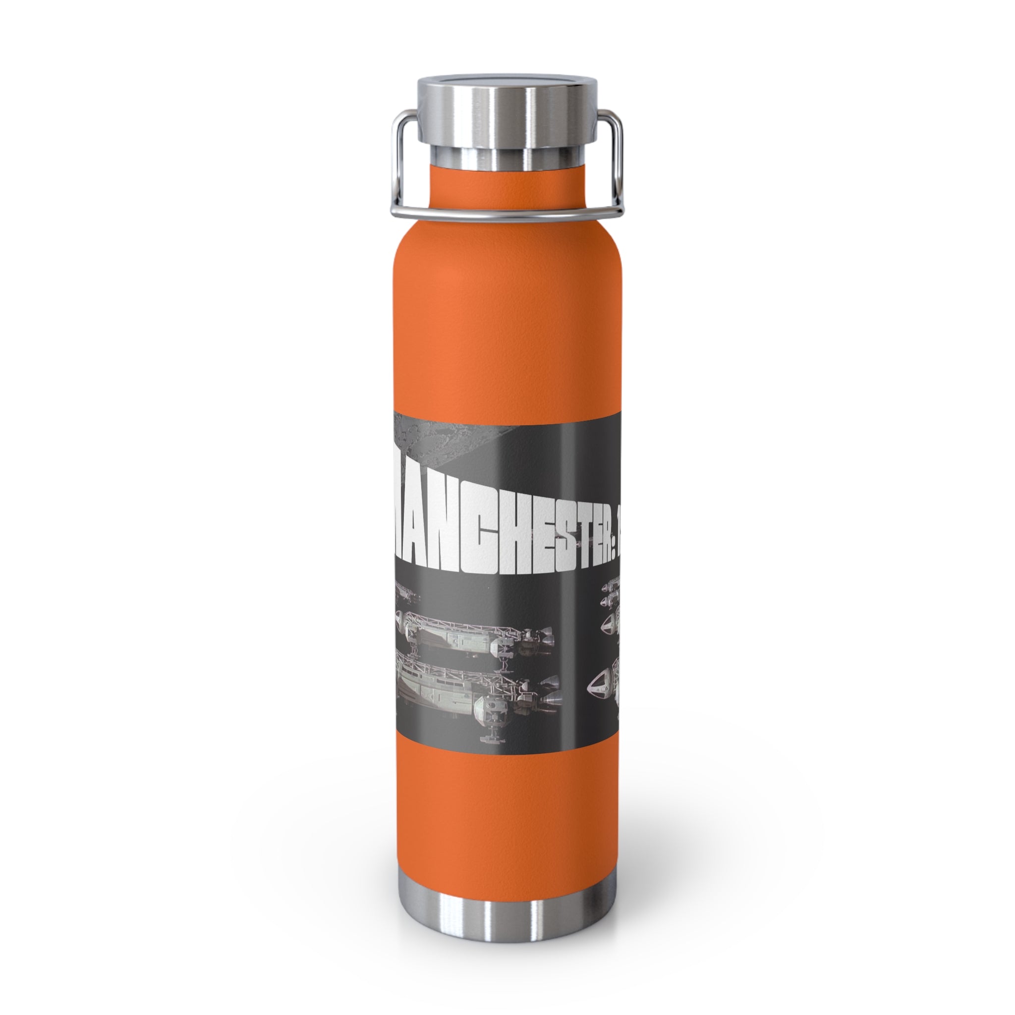 Manchester Graphic Insulated Water Bottle — 22oz Copper Vacuum Flask - Style 'B'