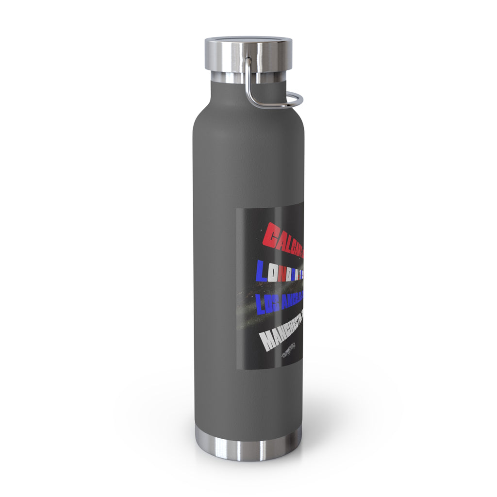 Manchester Graphic Insulated Water Bottle — 22oz Copper Vacuum Flask - Style 'C'
