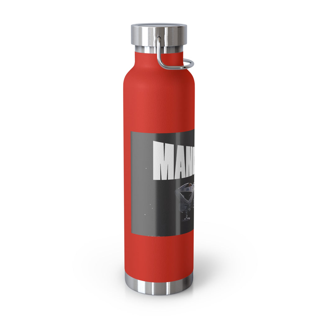 Manchester Graphic Insulated Water Bottle — 22oz Copper Vacuum Flask - Style 'A'