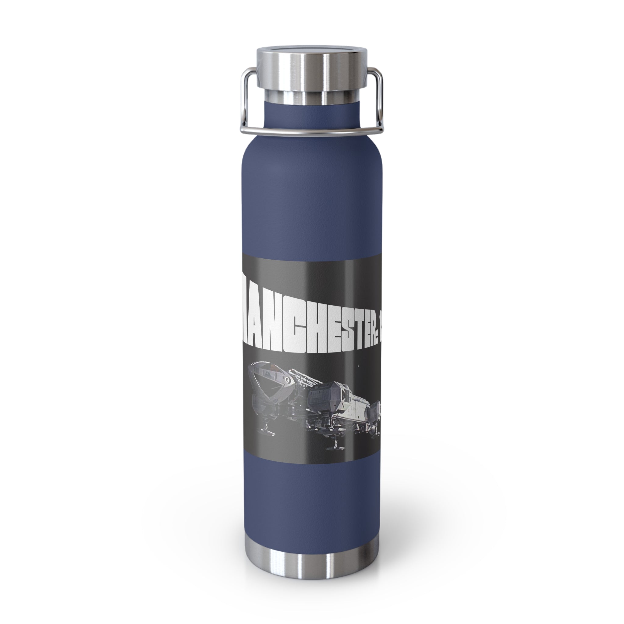 Manchester Graphic Insulated Water Bottle — 22oz Copper Vacuum Flask - Style 'A'