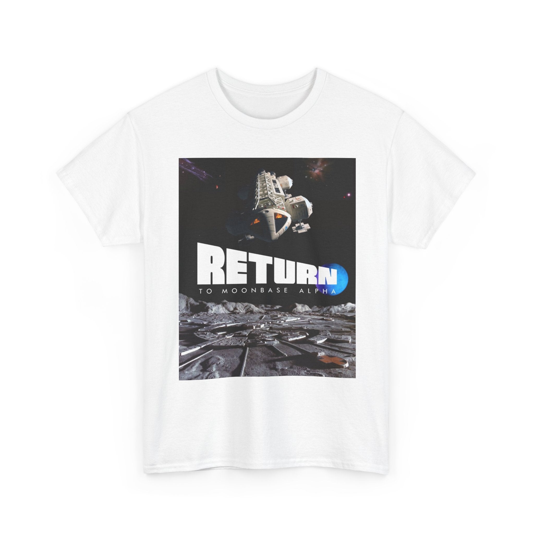 Return to Moonbase Tee — Retro Space Exploration Graphic T-Shirt