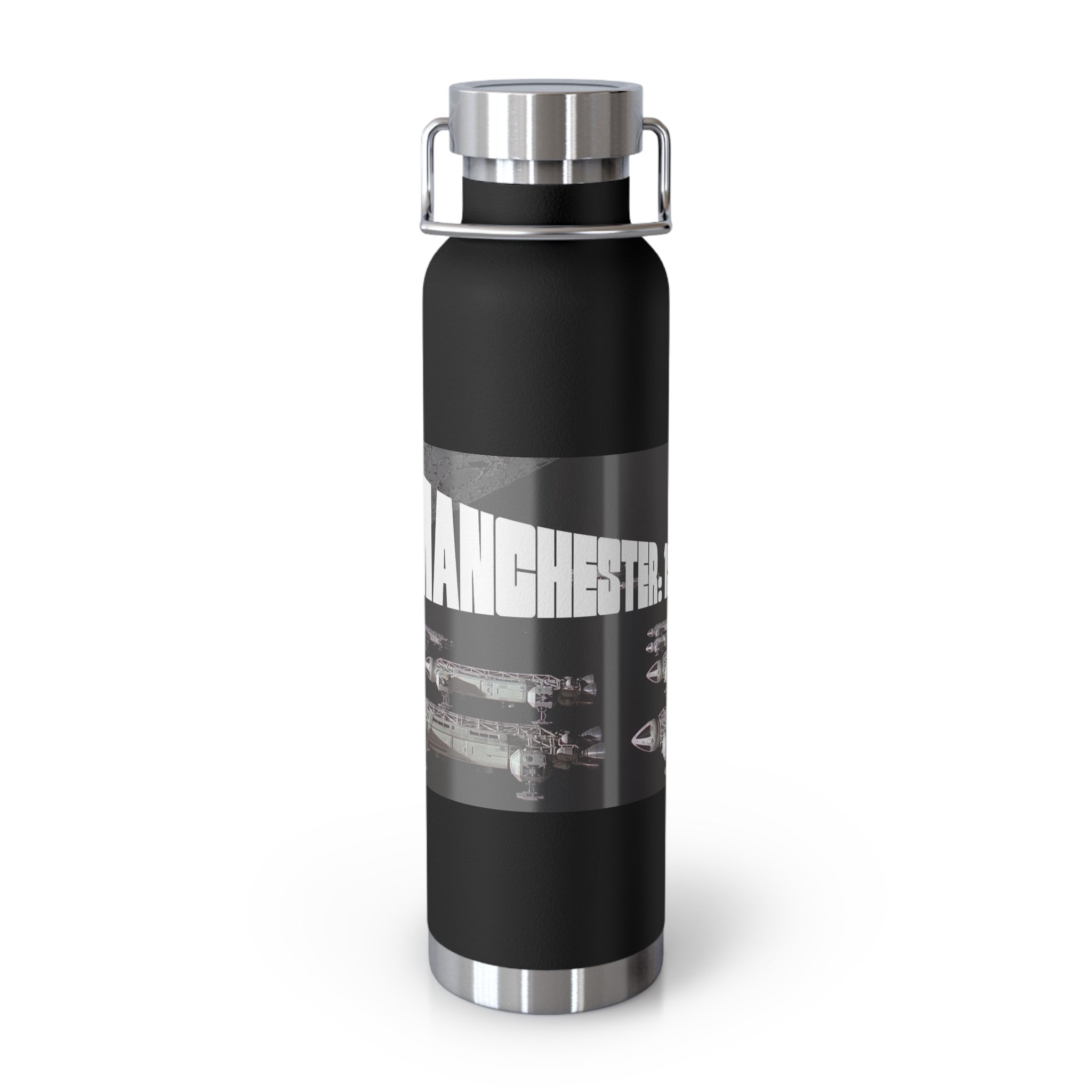 Manchester Graphic Insulated Water Bottle — 22oz Copper Vacuum Flask - Style 'B'