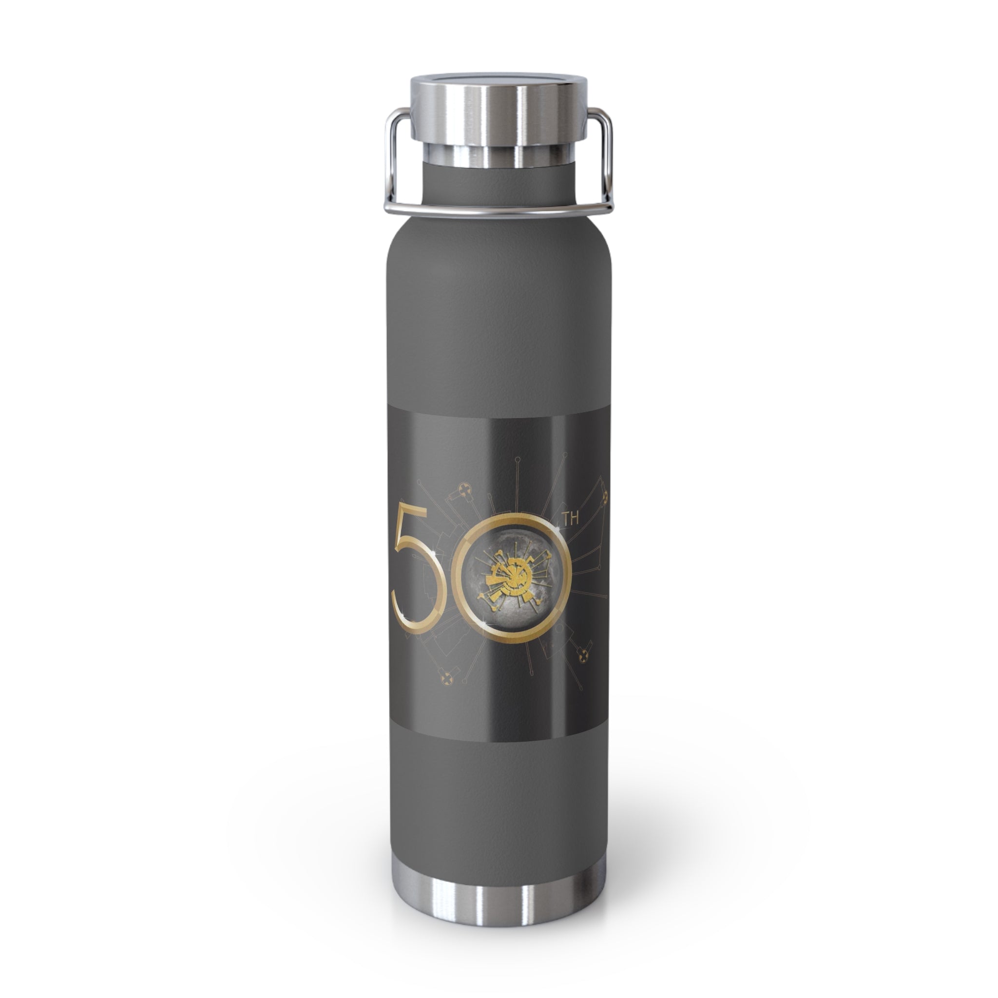 Manchester Graphic Insulated Water Bottle — 22oz Copper Vacuum Flask - Style 'D'