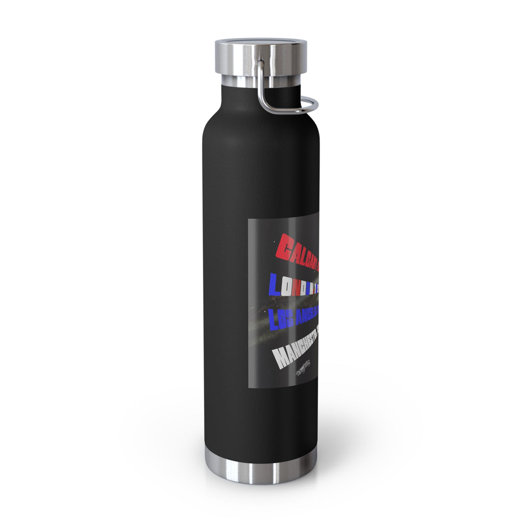 Manchester Graphic Insulated Water Bottle — 22oz Copper Vacuum Flask - Style 'C'