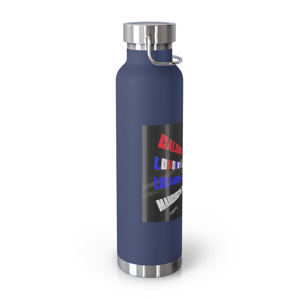 Manchester Graphic Insulated Water Bottle — 22oz Copper Vacuum Flask - Style 'C'