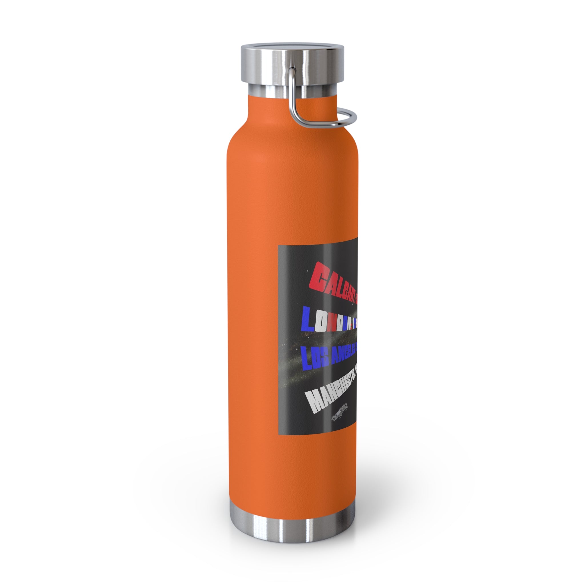 Manchester Graphic Insulated Water Bottle — 22oz Copper Vacuum Flask - Style 'C'