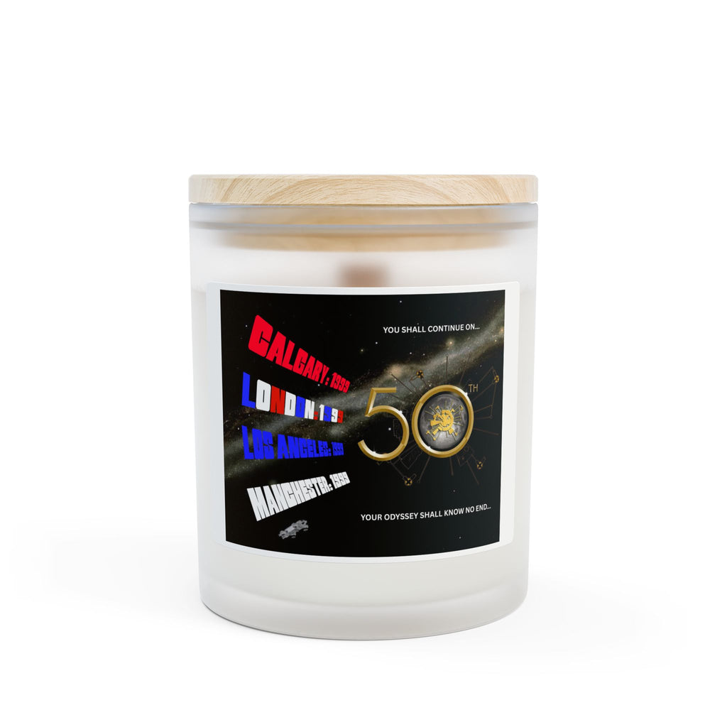 Frosted 11oz Celebration Candle — “50” Gold Anniversary Design - Style 'A'