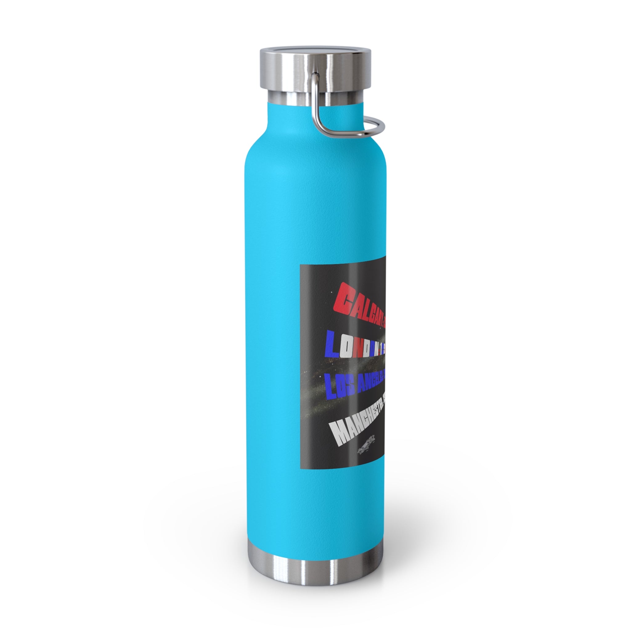 Manchester Graphic Insulated Water Bottle — 22oz Copper Vacuum Flask - Style 'C'