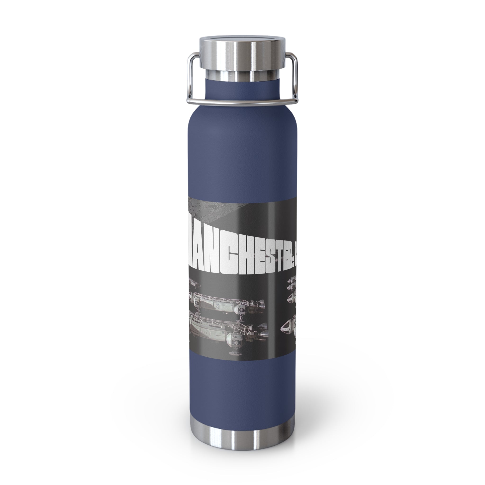 Manchester Graphic Insulated Water Bottle — 22oz Copper Vacuum Flask - Style 'B'