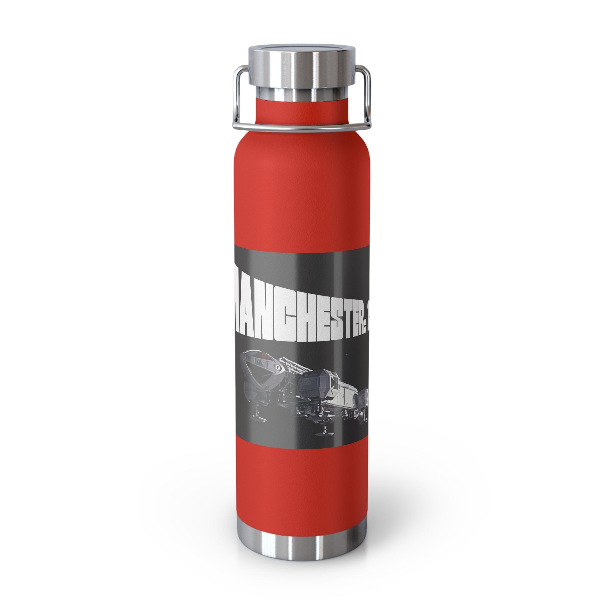 Manchester Graphic Insulated Water Bottle — 22oz Copper Vacuum Flask - Style 'A'