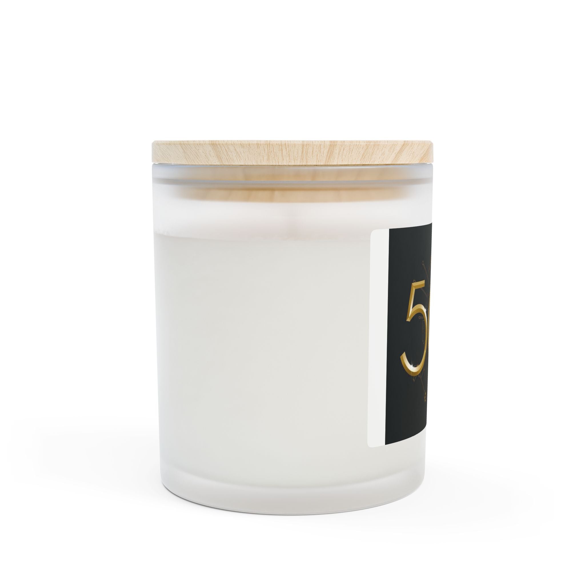 Frosted 11oz Celebration Candle — “50” Gold Anniversary Design - Style 'B'