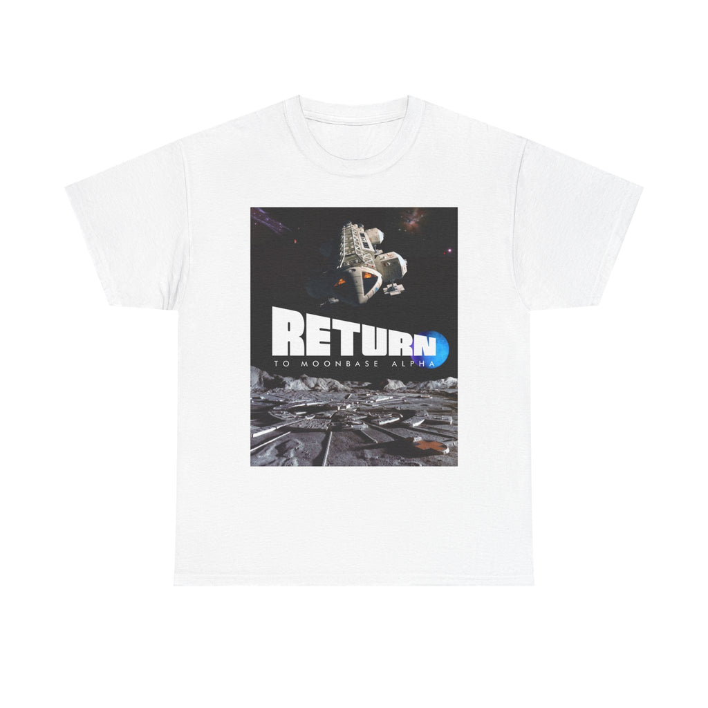 Return to Moonbase Tee — Retro Space Exploration Graphic T-Shirt