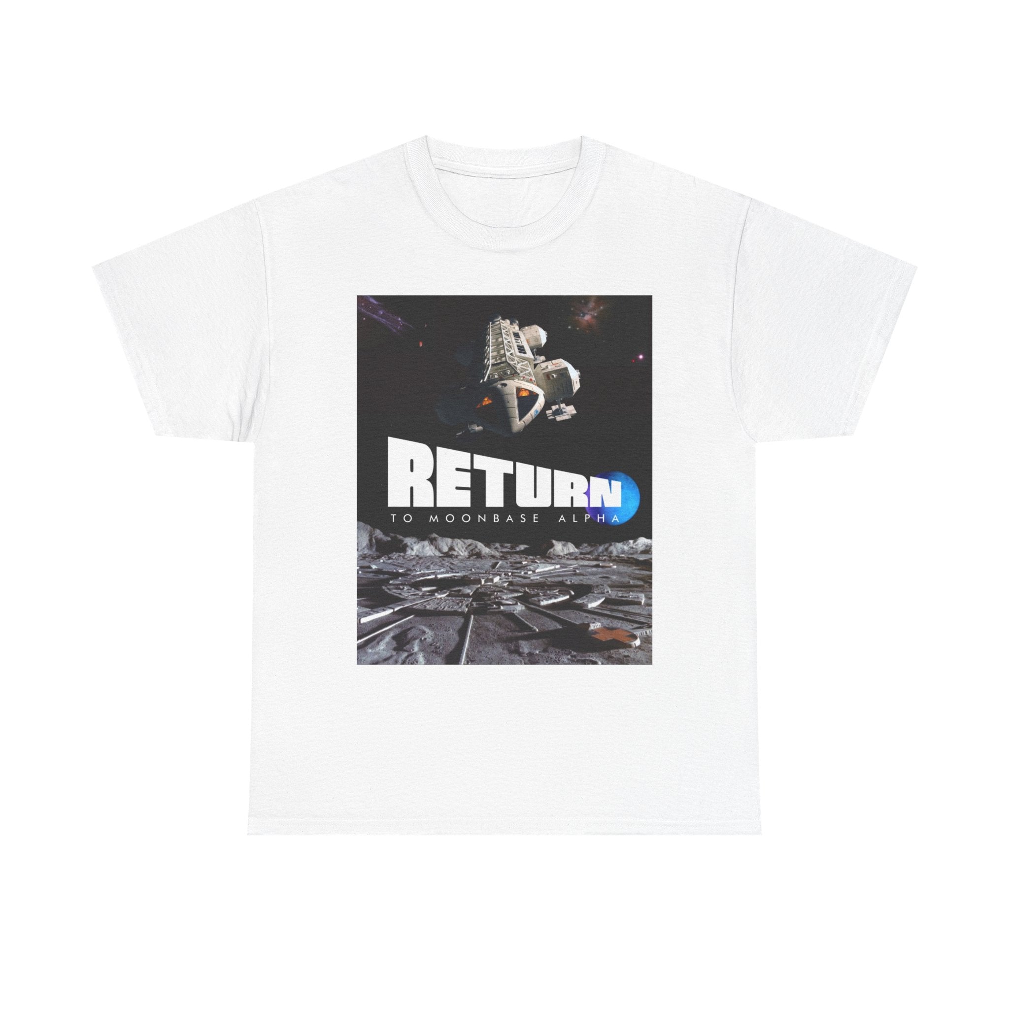 Return to Moonbase Tee — Retro Space Exploration Graphic T-Shirt