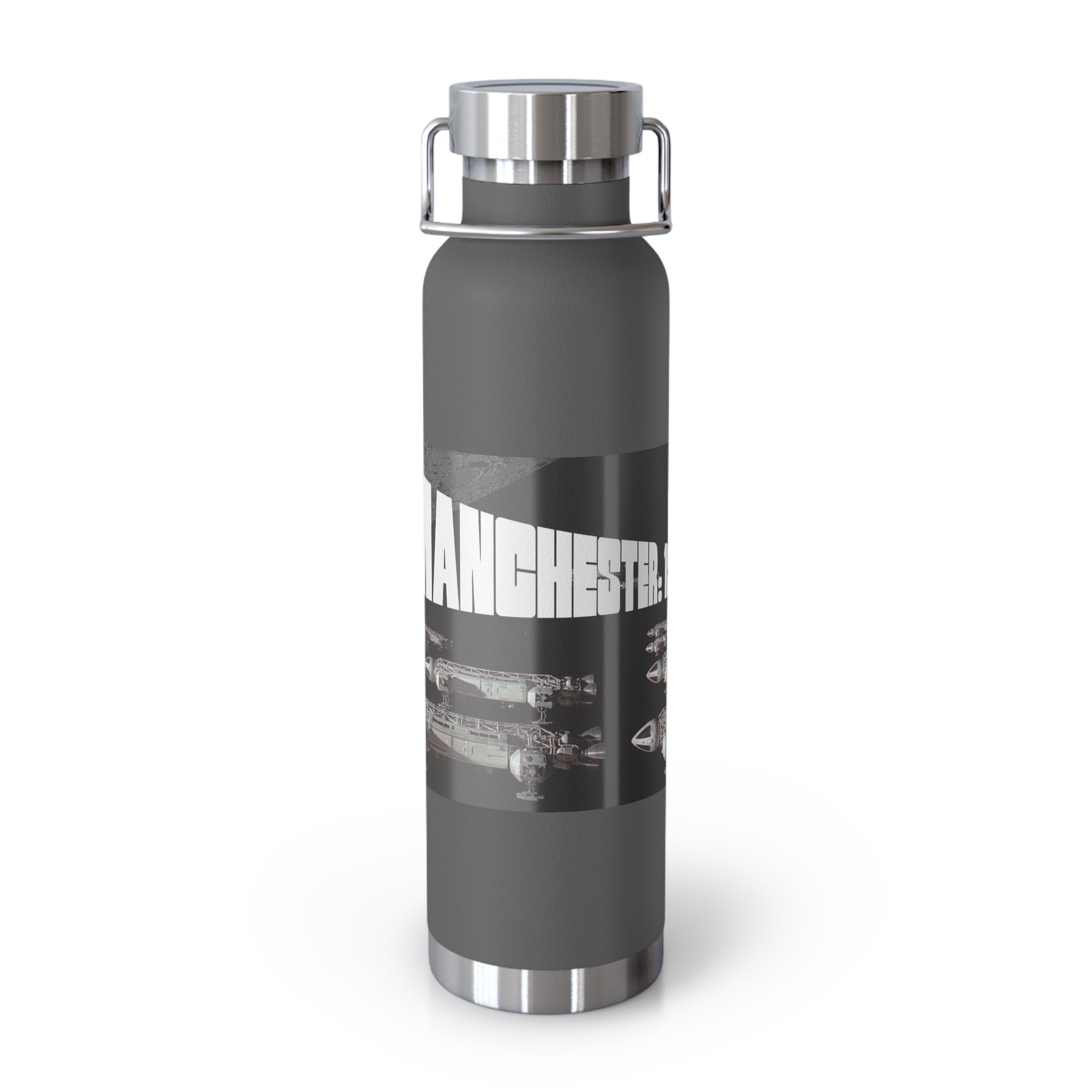 Manchester Graphic Insulated Water Bottle — 22oz Copper Vacuum Flask - Style 'B'