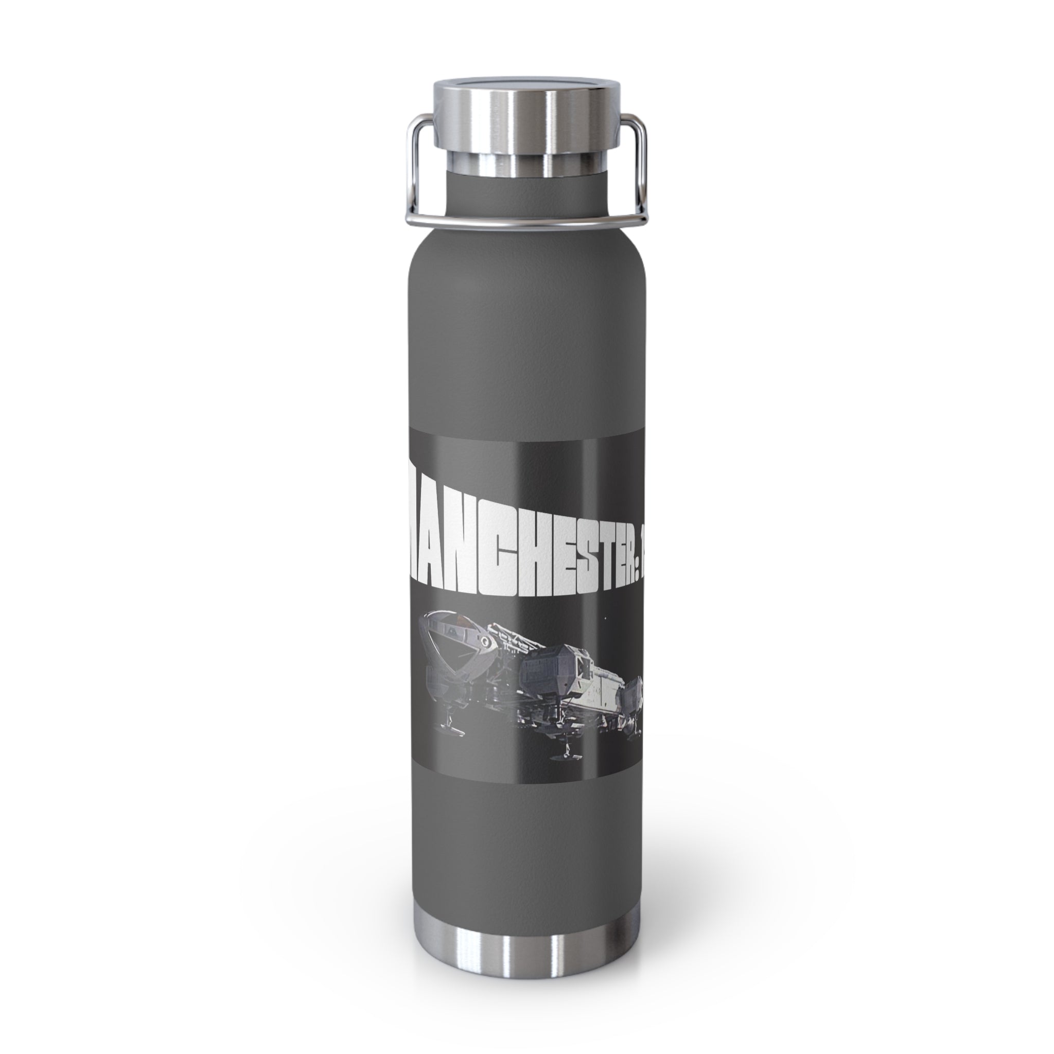Manchester Graphic Insulated Water Bottle — 22oz Copper Vacuum Flask - Style 'A'