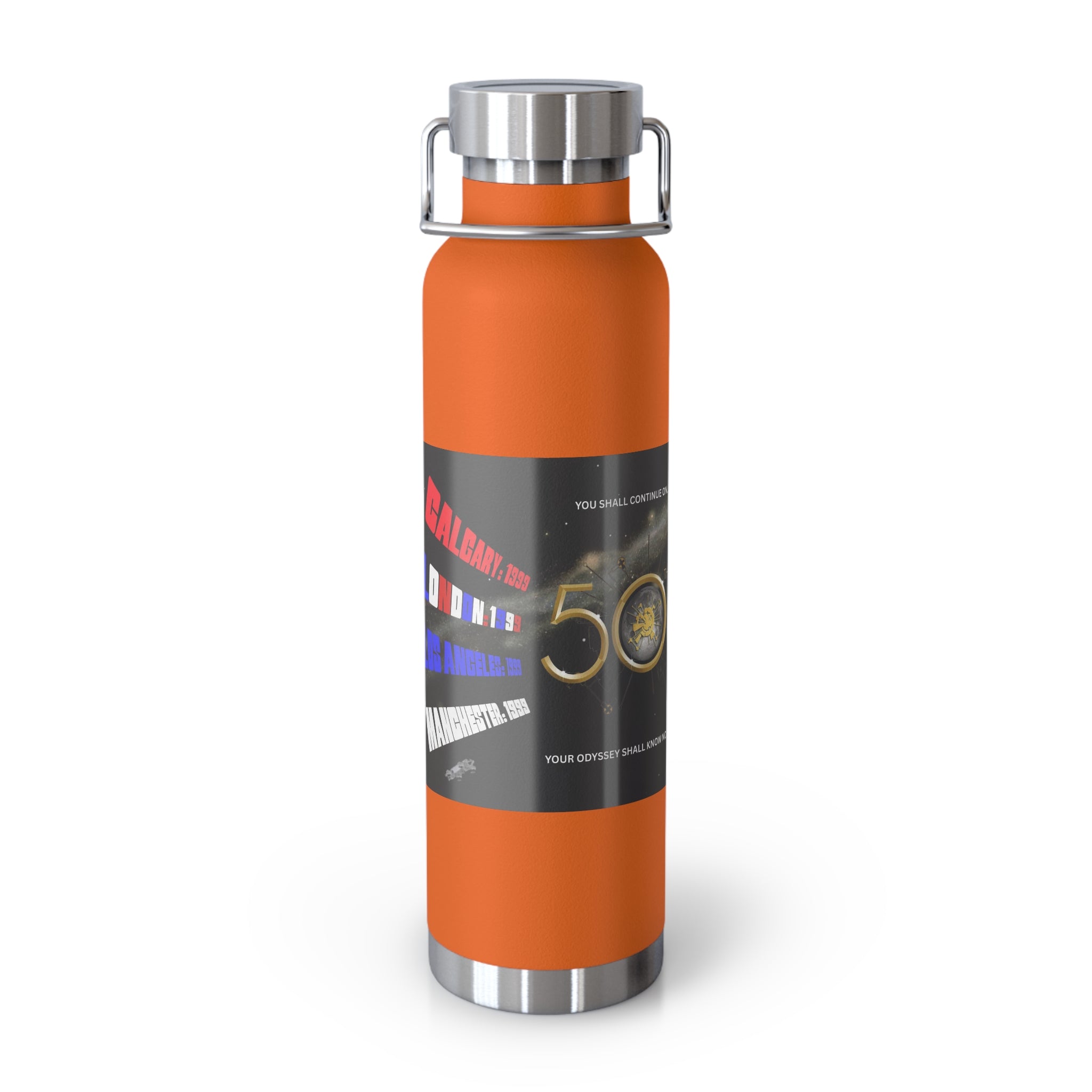 Manchester Graphic Insulated Water Bottle — 22oz Copper Vacuum Flask - Style 'C'