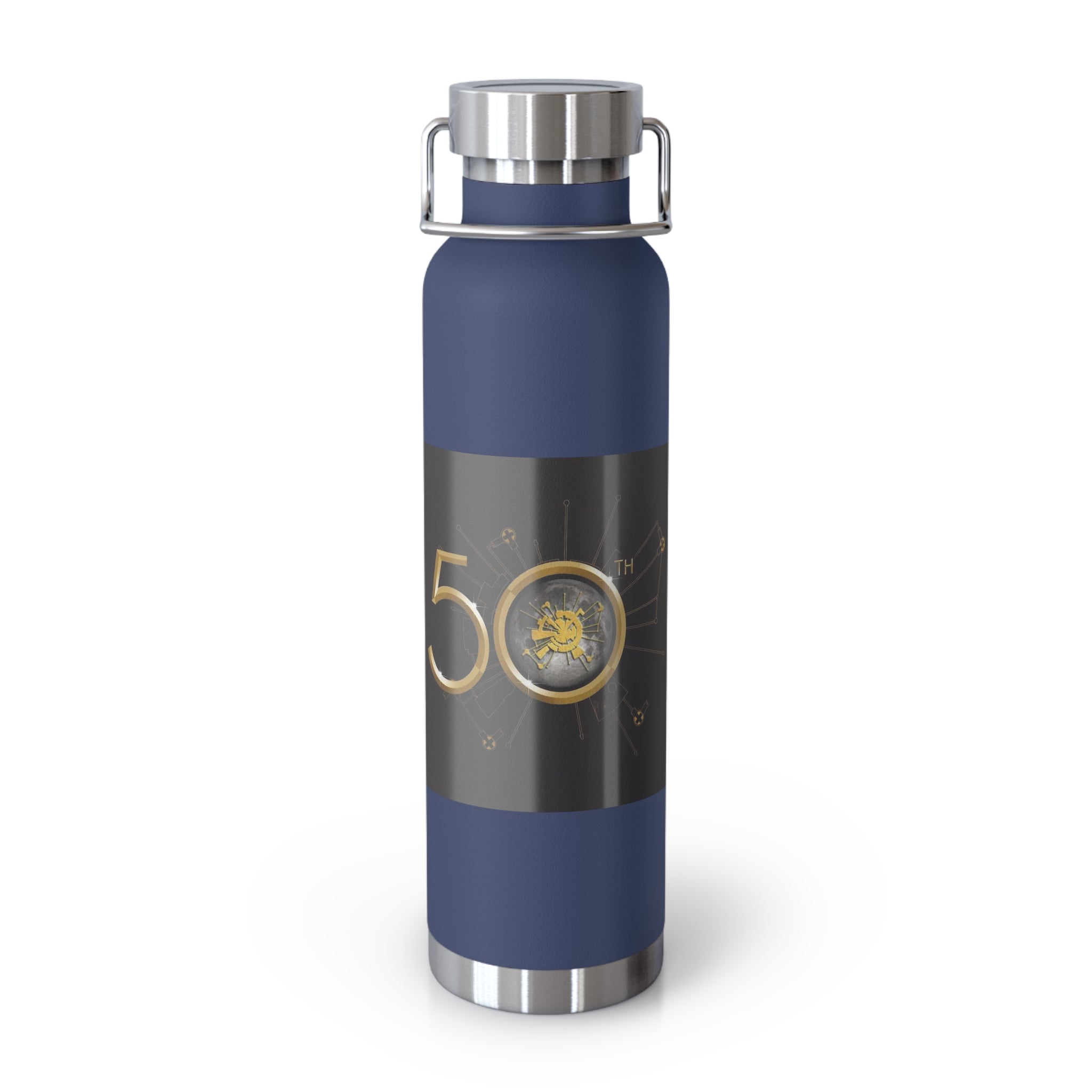 Manchester Graphic Insulated Water Bottle — 22oz Copper Vacuum Flask - Style 'D'