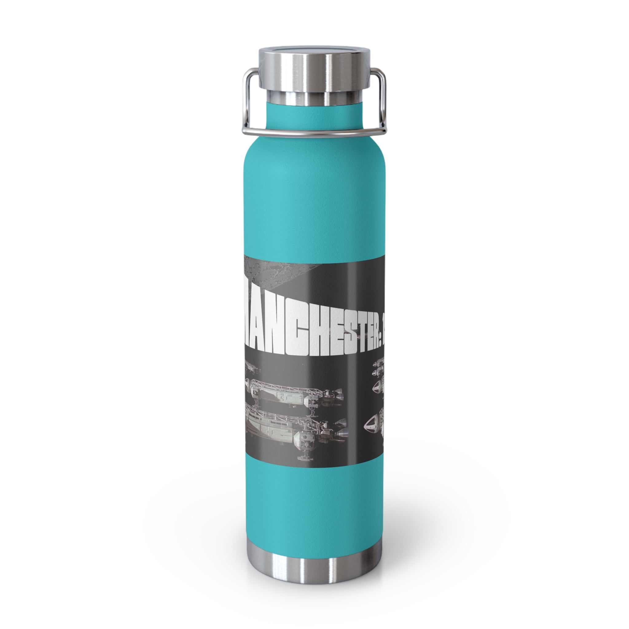 Manchester Graphic Insulated Water Bottle — 22oz Copper Vacuum Flask - Style 'B'