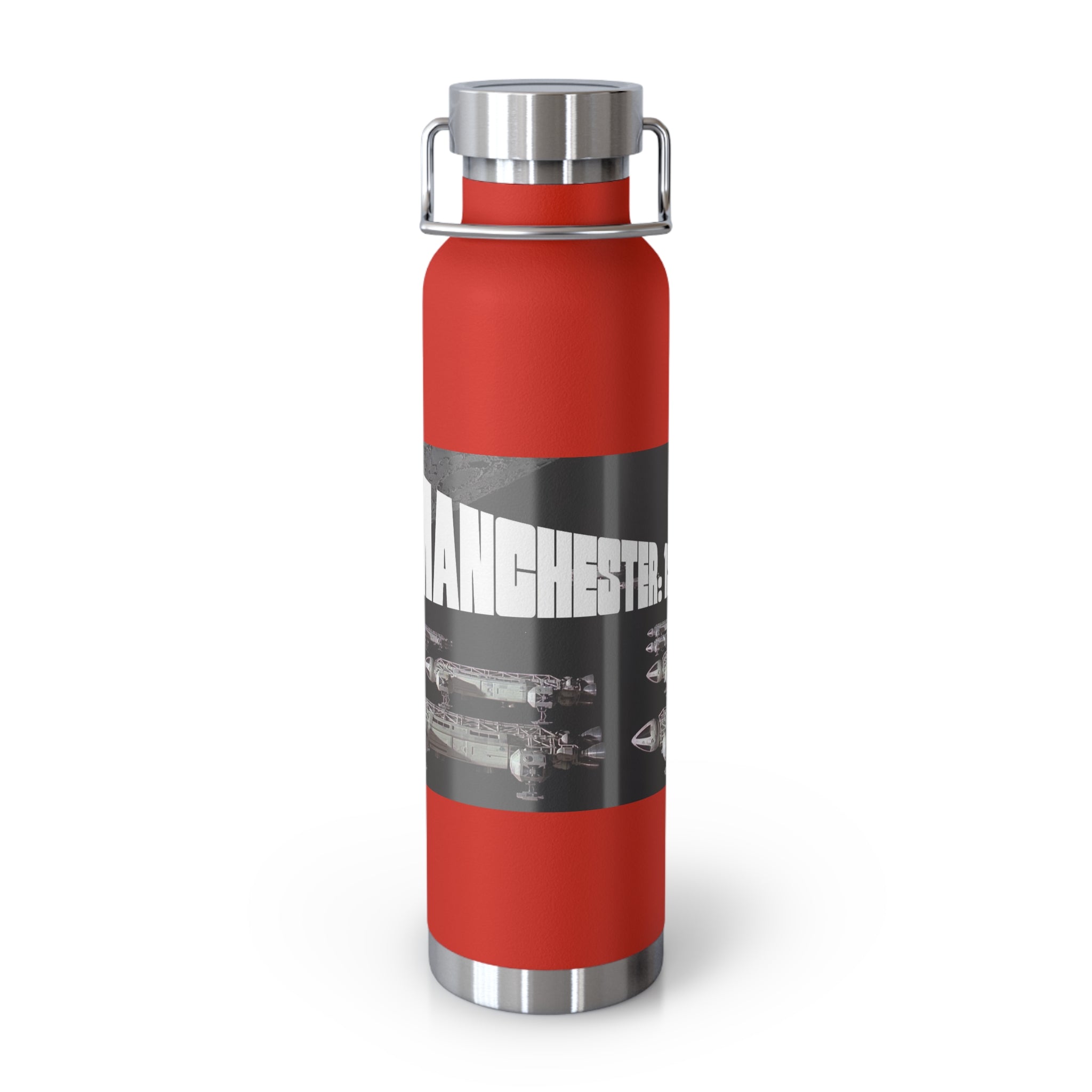 Manchester Graphic Insulated Water Bottle — 22oz Copper Vacuum Flask - Style 'B'
