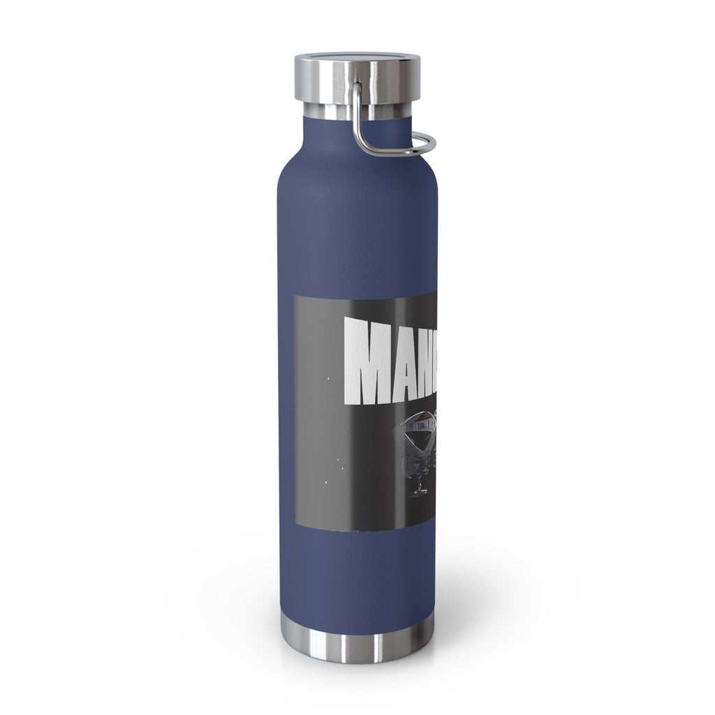 Manchester Graphic Insulated Water Bottle — 22oz Copper Vacuum Flask - Style 'A'