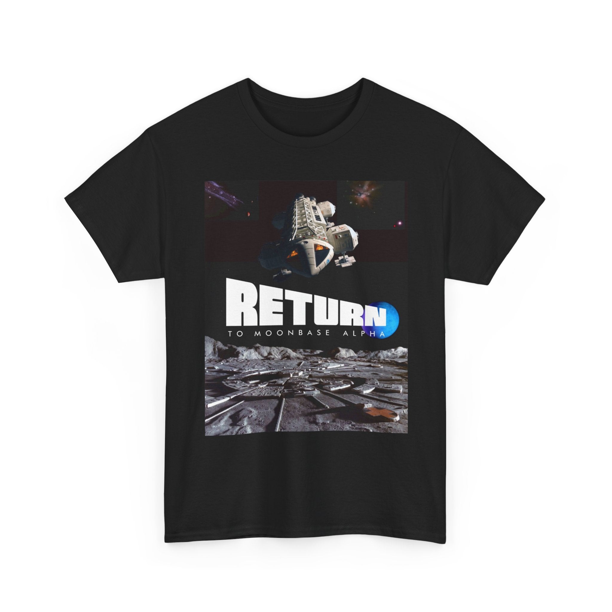 Return to Moonbase Tee — Retro Space Exploration Graphic T-Shirt